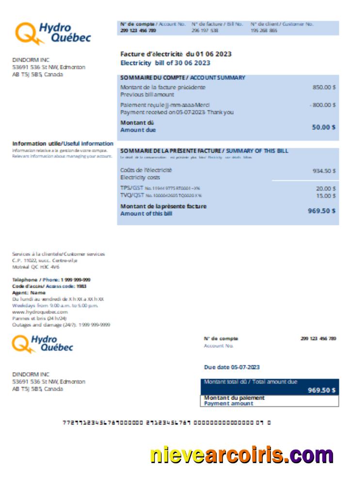 Hydro-Québec utility business bill